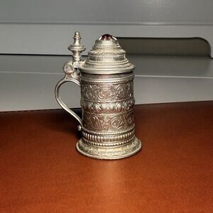 Vintage German Pewter Beer Stein Mug 2.25 Inch